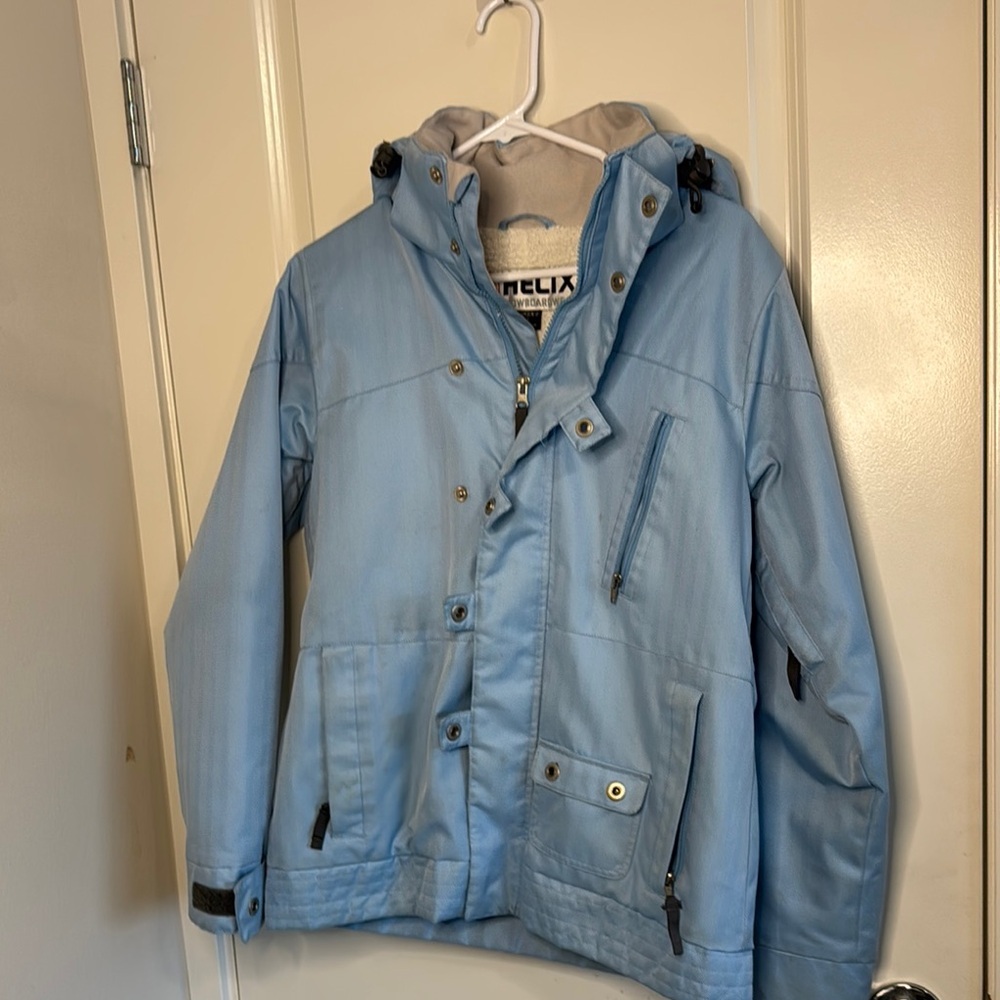 Helix Blue Ski Jacket with Hooded Design